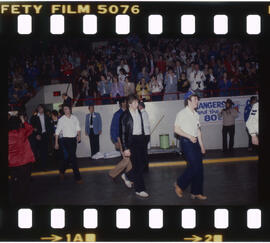 Hockey, Kitchener Rangers, presentation at Kitchener Memorial Auditorium, after game in Windsor