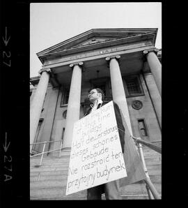 Kitchener City Hall Protester