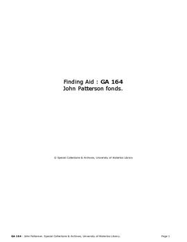 John Patterson fonds.
