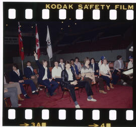 Hockey, Kitchener Rangers, presentation at Kitchener Memorial Auditorium, after game in Windsor
