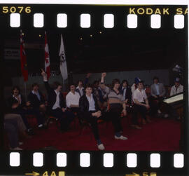 Hockey, Kitchener Rangers, presentation at Kitchener Memorial Auditorium, after game in Windsor