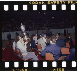 Hockey, Kitchener Rangers, presentation at Kitchener Memorial Auditorium, after game in Windsor
