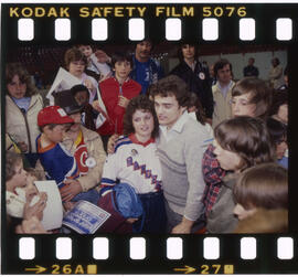 Hockey, Kitchener Rangers, presentation at Kitchener Memorial Auditorium, after game in Windsor