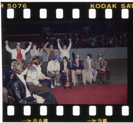 Hockey, Kitchener Rangers, presentation at Kitchener Memorial Auditorium, after game in Windsor